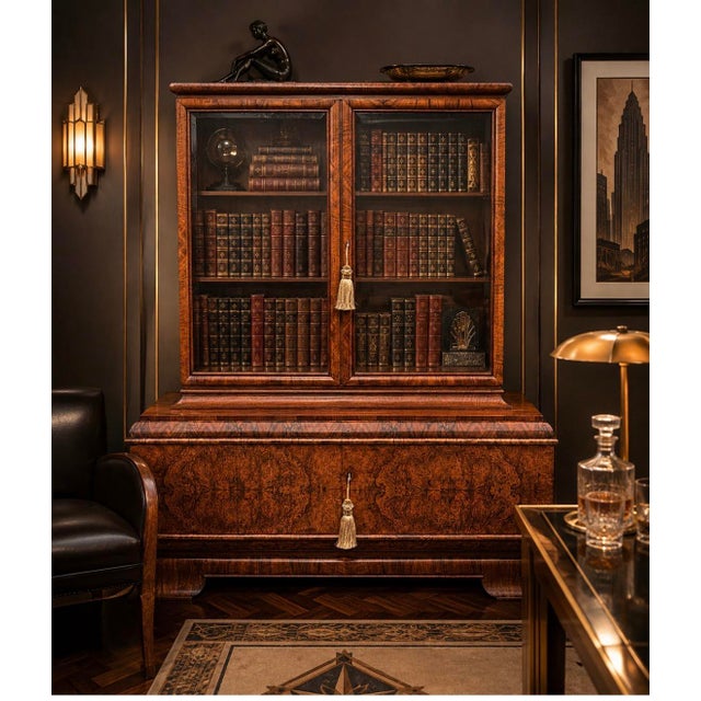 Art Deco Glazed Bookcase, 1930s For Sale - Image 15 of 16