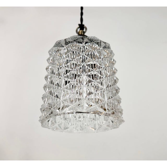 Vintage Cut Glass Ceiling Light, 1970s For Sale - Image 4 of 15