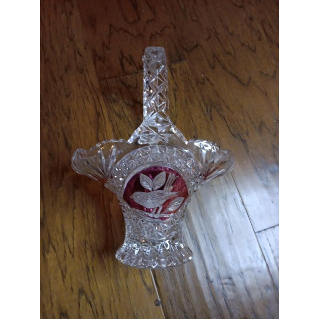 1970s Hofbauer Crystal Made in Germany Decorative Basket Vase For Sale In Dallas - Image 6 of 13