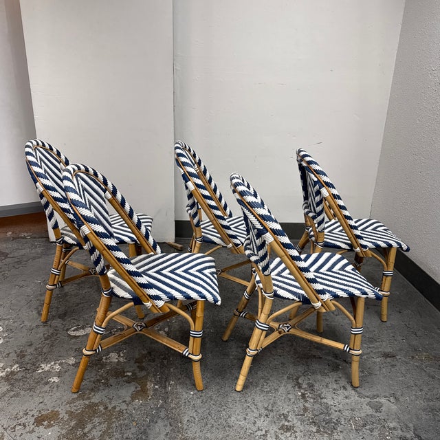 Serena & Lily Riviera Rattan Dining Side Chairs, Set of Five For Sale In San Francisco - Image 6 of 12
