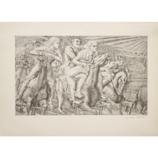 1939 After Reginald Marsh "Merry-Go-Round", First Edition Period Offset Lithograph For Sale