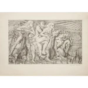 1939 After Reginald Marsh "Merry-Go-Round", First Edition Period Offset Lithograph