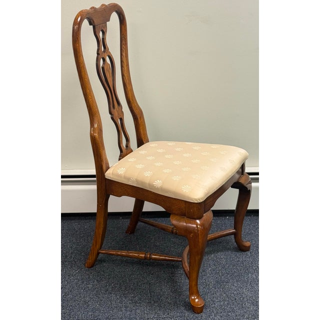 Brown Vintage Kincaid Solid Oak Georgian Chairs - Set of 6 For Sale - Image 8 of 11