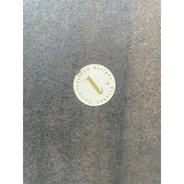 Restored Harry Lunstead Acid Etched Zinc and Walnut Side Table For Sale - Image 10 of 12