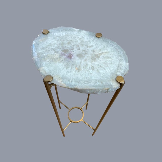 2020s Unusual Modern Handcrafted Geode Drinks Table For Sale - Image 5 of 6