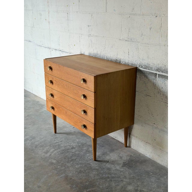 Mid-Century Modern Oak Dresser With 4 Drawers Danish Mid-Century Modern 1960s For Sale - Image 3 of 11