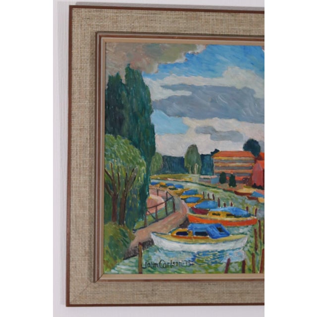 John Carlson, Motif from Sundbyberg, 1975, Oil on Panel, Framed For Sale - Image 6 of 18