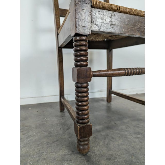 Brutalist Oak Chairs in the style of Dudouyt, Set of 5 For Sale - Image 9 of 11