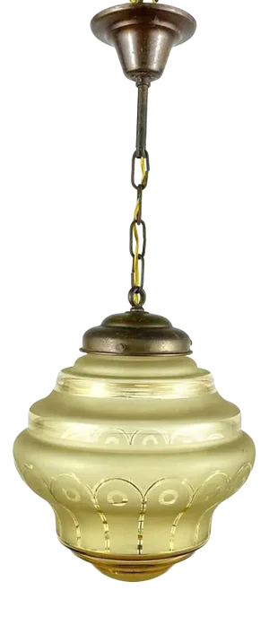 Small Vintage Colored Glass and Brass Ceiling Lamp, Belgium, 1960s