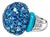 Late 20th Century 14K White Gold Diamond Turquoise Blue Topaz Designer Ring, Size 7 For Sale