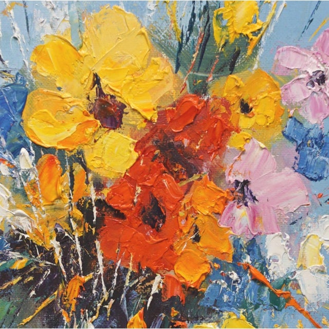 Original oil painting by Sean Wu, A bouquet of flowers in full bloom