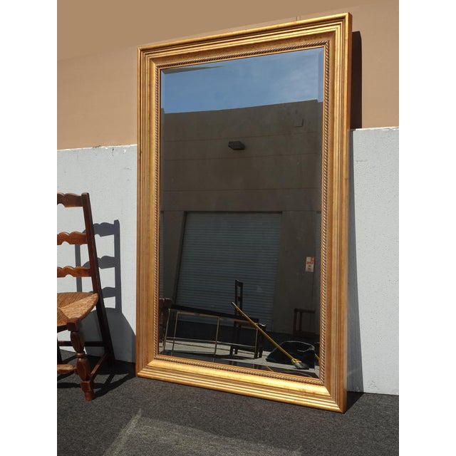 Art Deco Vintage 69" Tall Classic Gold Frame Wall Mantle Mirror For Sale - Image 3 of 12