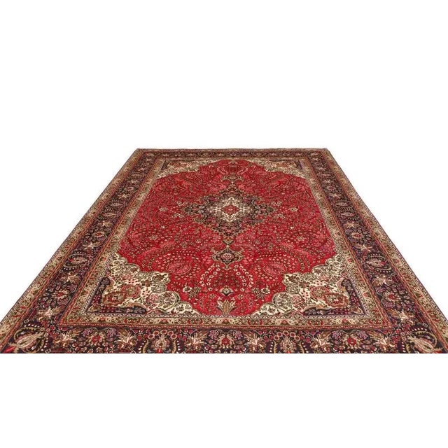 Middle Eastern Hand-Knotted Wool Tabriz Rug For Sale - Image 4 of 11