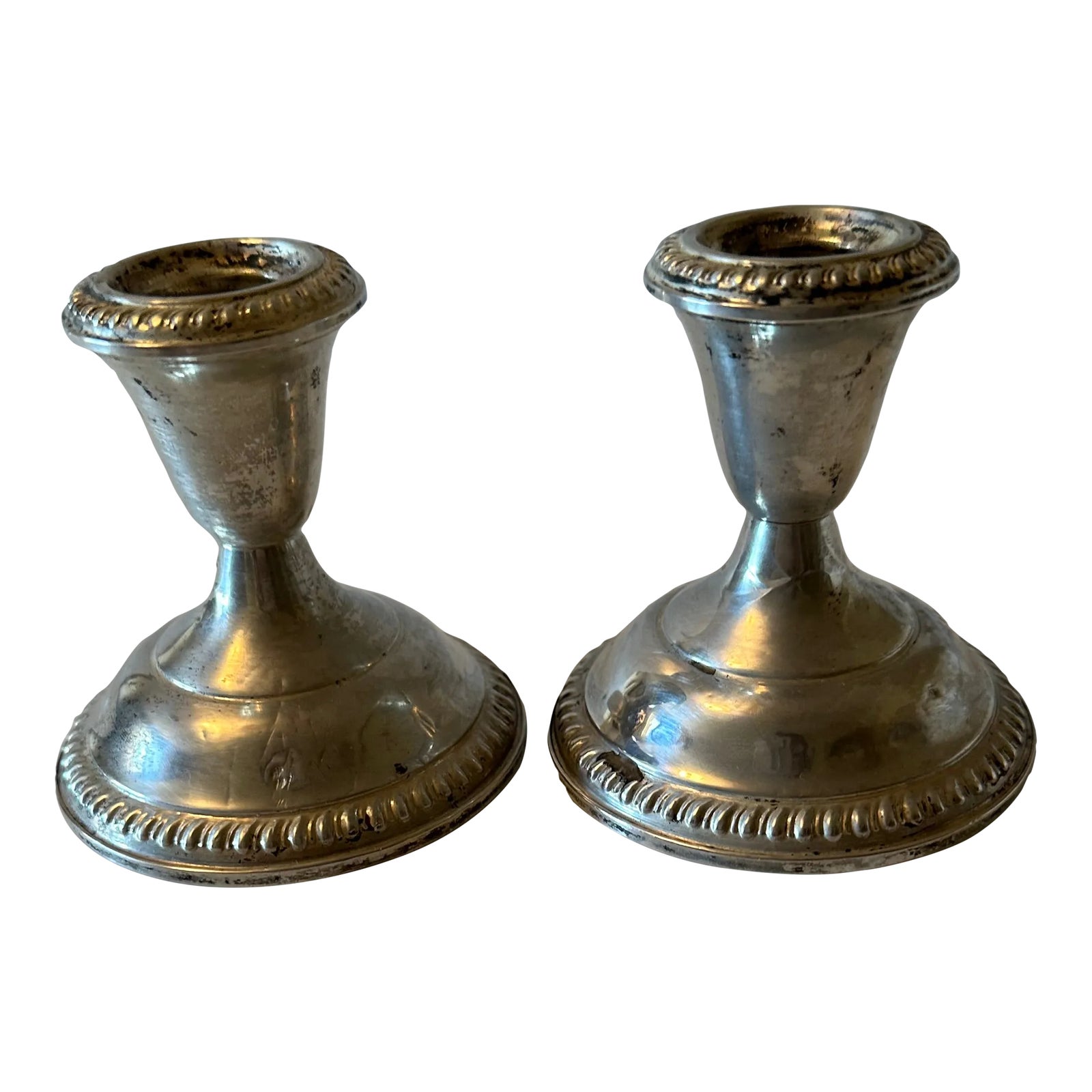 Vintage Sterling Silver Weighted Candlesticks Set of 2 Chairish