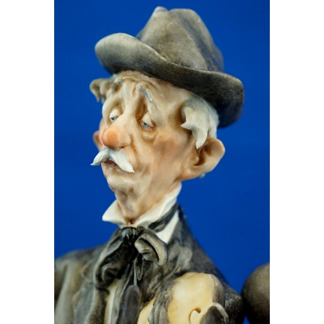 20th Century Porcelain Sculpture of a Couple of Elderly Musicians by Giuseppe Cappè for Capodimonte, Italy For Sale - Image 16 of 18