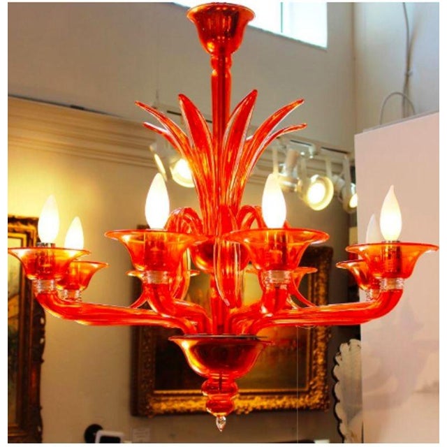 Orange Chandelier by Barovier & Toso For Sale In Naples, FL - Image 6 of 12