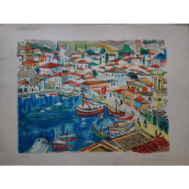 François Desnoyer, Small Port in Provence, Lithograph For Sale - Image 7 of 7