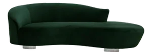 Mid-Century Modern Vladimir Kagan Curved Serpentine Cloud Sofa in Evergreen