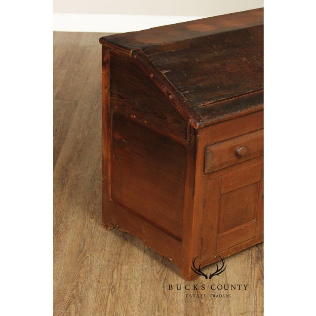 Antique Country Pine Slant Front Schoolmaster’s Desk For Sale - Image 18 of 18