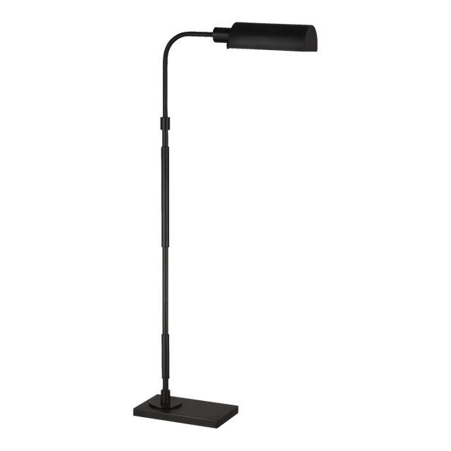 Chapman & Myers by Visual Comfort Studio Kenyon Task Floor Lamp, Aged Iron For Sale