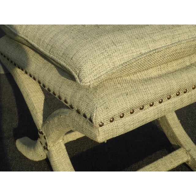 Vintage Sage Green Ottoman Savanrola X Style Bench Chairish