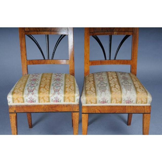 Vintage Biedermeier Chairs in Cherry Wood, Set of 4 For Sale - Image 5 of 15