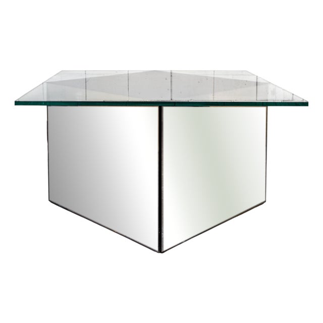 Square Mirrored Glass Blok Coffee Table by Nanda Vigo for Acerbis, 1970s For Sale