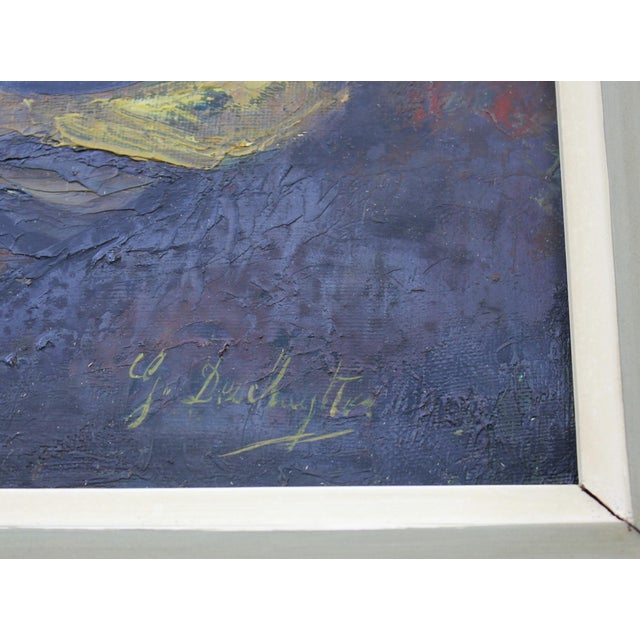 Black European Artist, Street Musician with Accordion, 1969, Oil on Canvas, Framed For Sale - Image 8 of 10