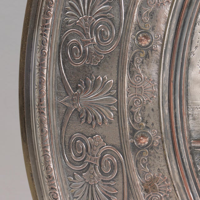Silver Antique Elkington Electrotype Silver Plate Figural Charger by Morel-Ladeuil For Sale - Image 8 of 12