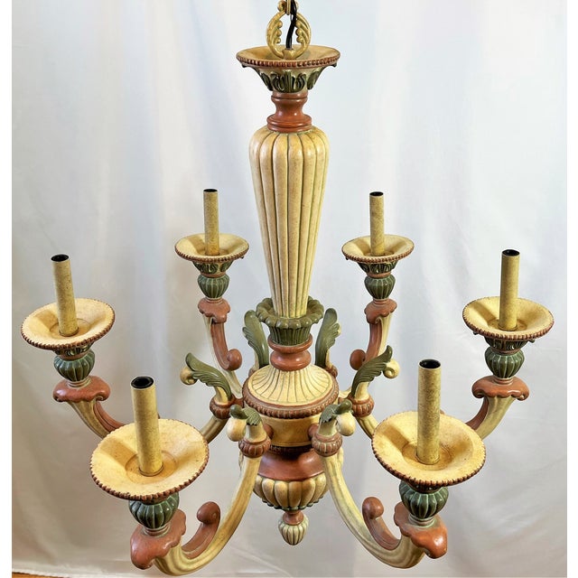 Vintage Cottage Style 6Light Chandelier With French Scroll Designs