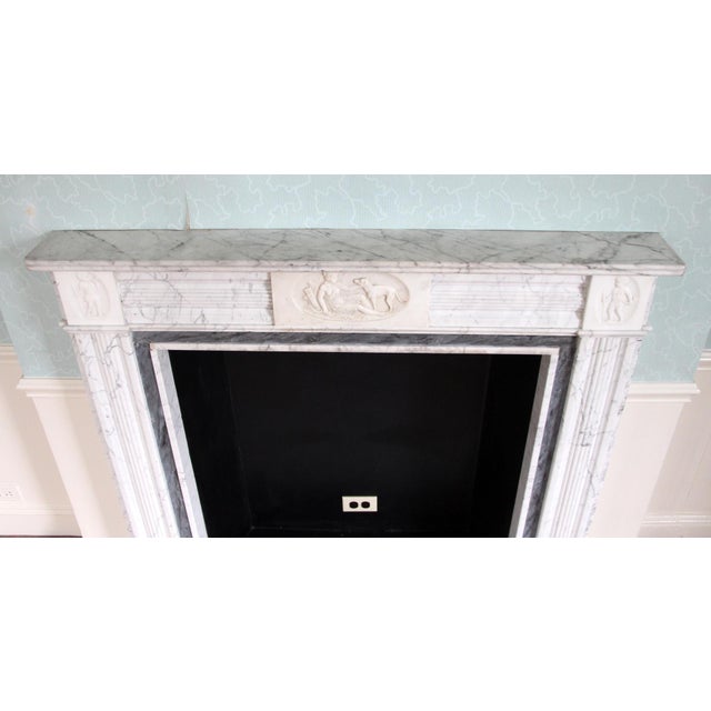 Waldorf Astoria English Regency White Marble Mantel For Sale - Image 4 of 13