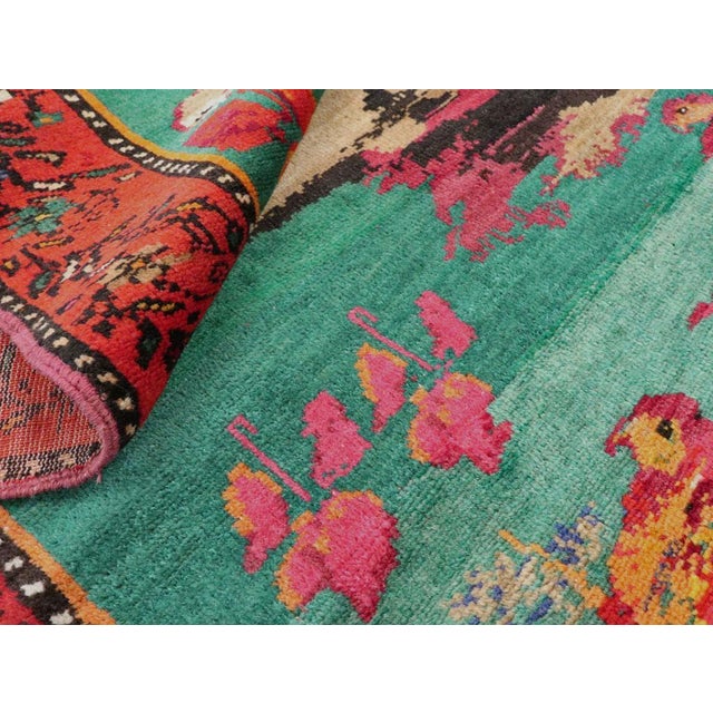 Galerie Shabab Collection Mid-20th Century Handmade Caucasian Karabagh Pictorial Lion Accent Rug For Sale - Image 9 of 9