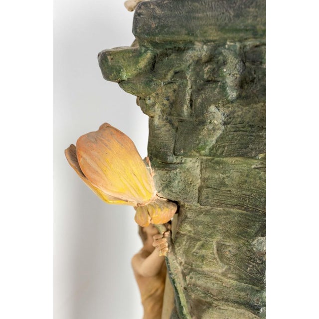 Antique French Mantel Set Clock in Bronze and Marble, 1890s, Set of 3 For Sale - Image 15 of 16