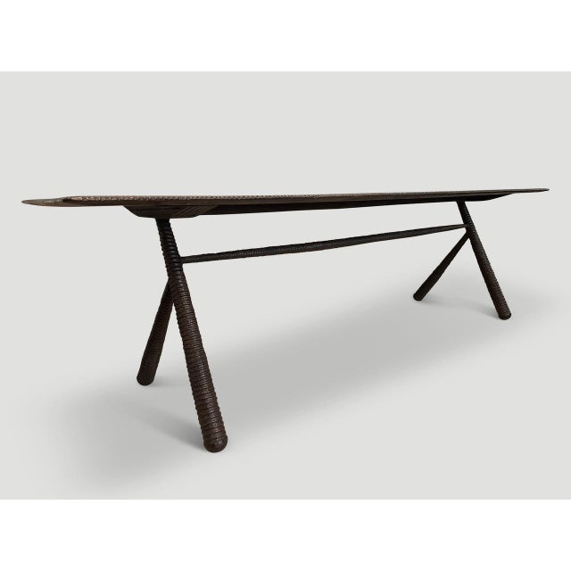 Andrianna Shamaris Mid Century Couture Hand Carved Dining Table or Console For Sale - Image 9 of 18