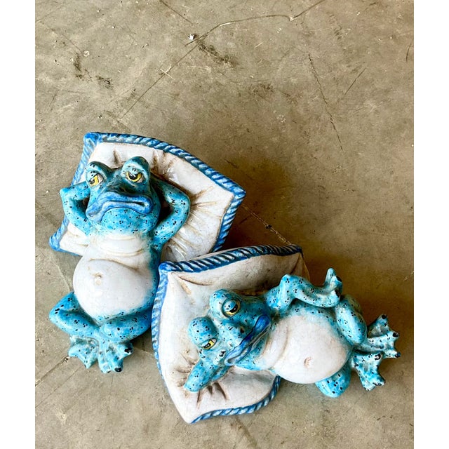 Vintage Italian Ceccarelli Hand Painted Frogs - a Pair For Sale In West Palm - Image 6 of 8