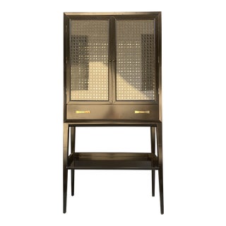 Kate Spade Lacquered Mirrored Bar Hutch For Sale
