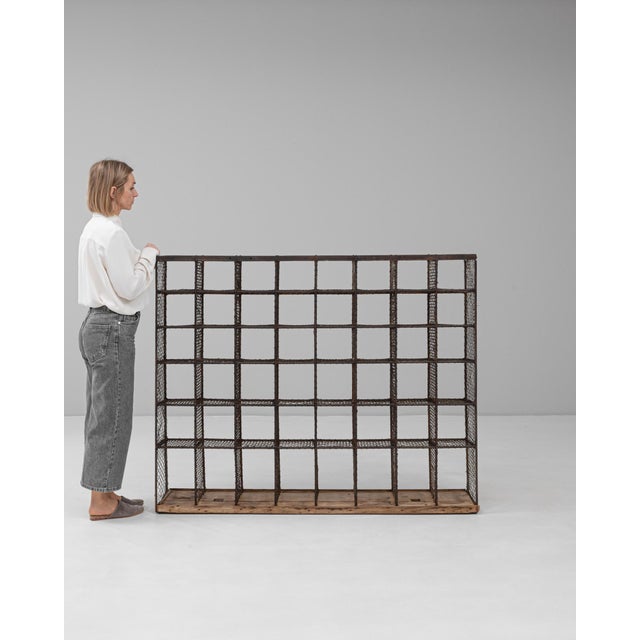 20th Century French Metal Shelf On Wooden Base For Sale - Image 17 of 18