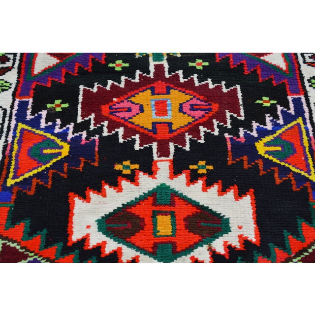 Tribal Vintage Turkish Tribal Kurdish Hand Knotted Wool Rug,2'9"X11'7" For Sale - Image 3 of 6