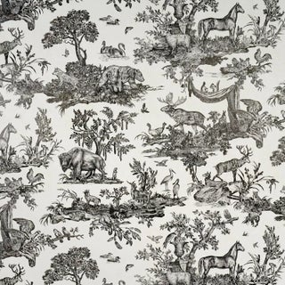 SAMPLE - Schumacher Western Toile Wallpaper In Carbon For Sale
