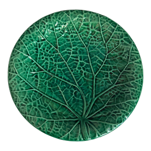 Antique Victorian Wedgwood Majolica Green Cabbage Leaf Plate