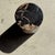 Stone Side Table in Black Petrified Wood with Beige Stripes and Sides For Sale - Image 7 of 18