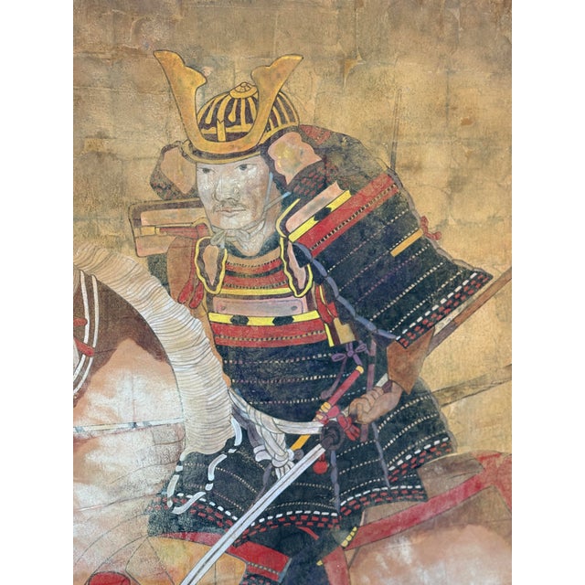Wood "Sumimoto Hosokawa on Horseback'' Large Scale Painting For Sale - Image 7 of 12