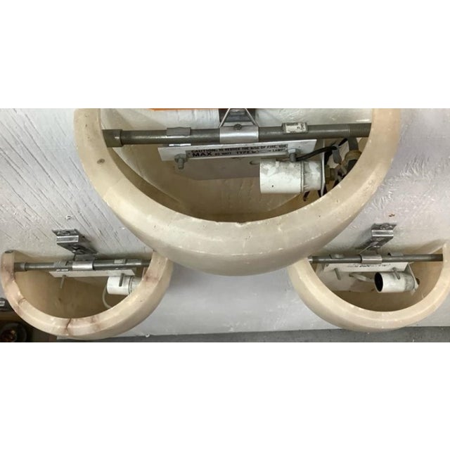 Vintage Alabaster Shield Wall Sconces With Hollywood Provenance - Set of Three For Sale - Image 4 of 4