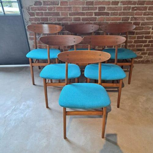 Blue Chairs by Farstrup, Denmark, 1961, Set of 6 For Sale - Image 8 of 8