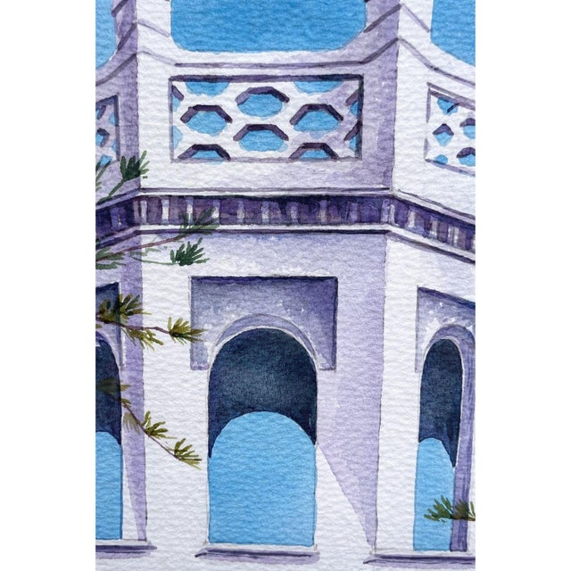 1990s Contemporary, Framed Mediterranean School Courtyard Scene, Signed Strauss For Sale In Los Angeles - Image 6 of 9