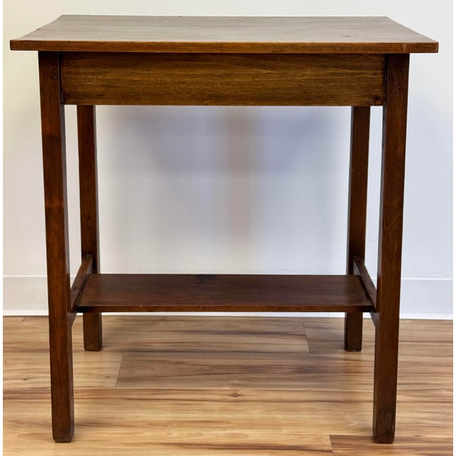 Wood Antique Single Drawer Pine Table or Writing Desk For Sale - Image 7 of 11
