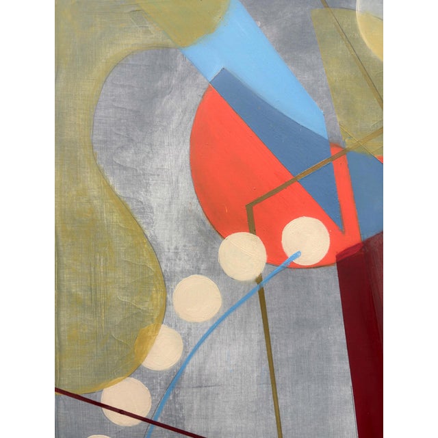 Abstract It's the Rest of the World That is Moving by Amy Hutcheson | Oil on wood cradle Abstract geometric composition. For Sale - Image 3 of 5