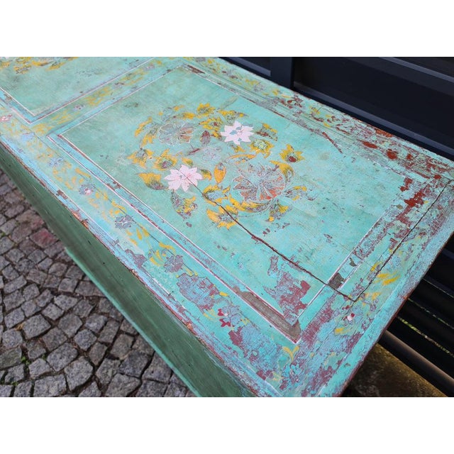 Mid-Century Indian Hand-Painted Wooden Chest of Drawers, 1970s For Sale - Image 4 of 16