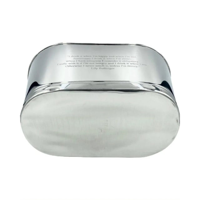 Late 20th Century Late 20th Century Napoleon Bonaparte Quote Silver Metal Champagne Ice Bucket Barware Party For Sale - Image 5 of 12