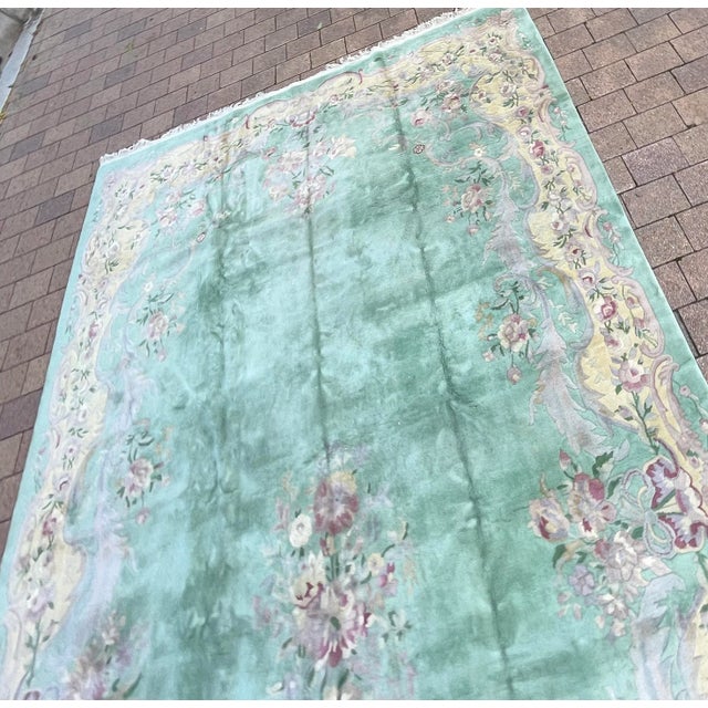 Mid 20th Century Vintage/Antique Art Deco Chinese Oriental Carpet Over Size 11'8 X 19'8" For Sale In Chicago - Image 6 of 12